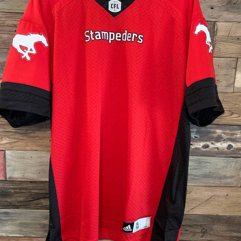 Adidas Red and Black Stampeders Jersey